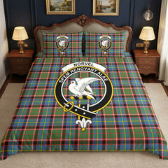 Norvel (or Norvill) Tartan Crest Bedding Set