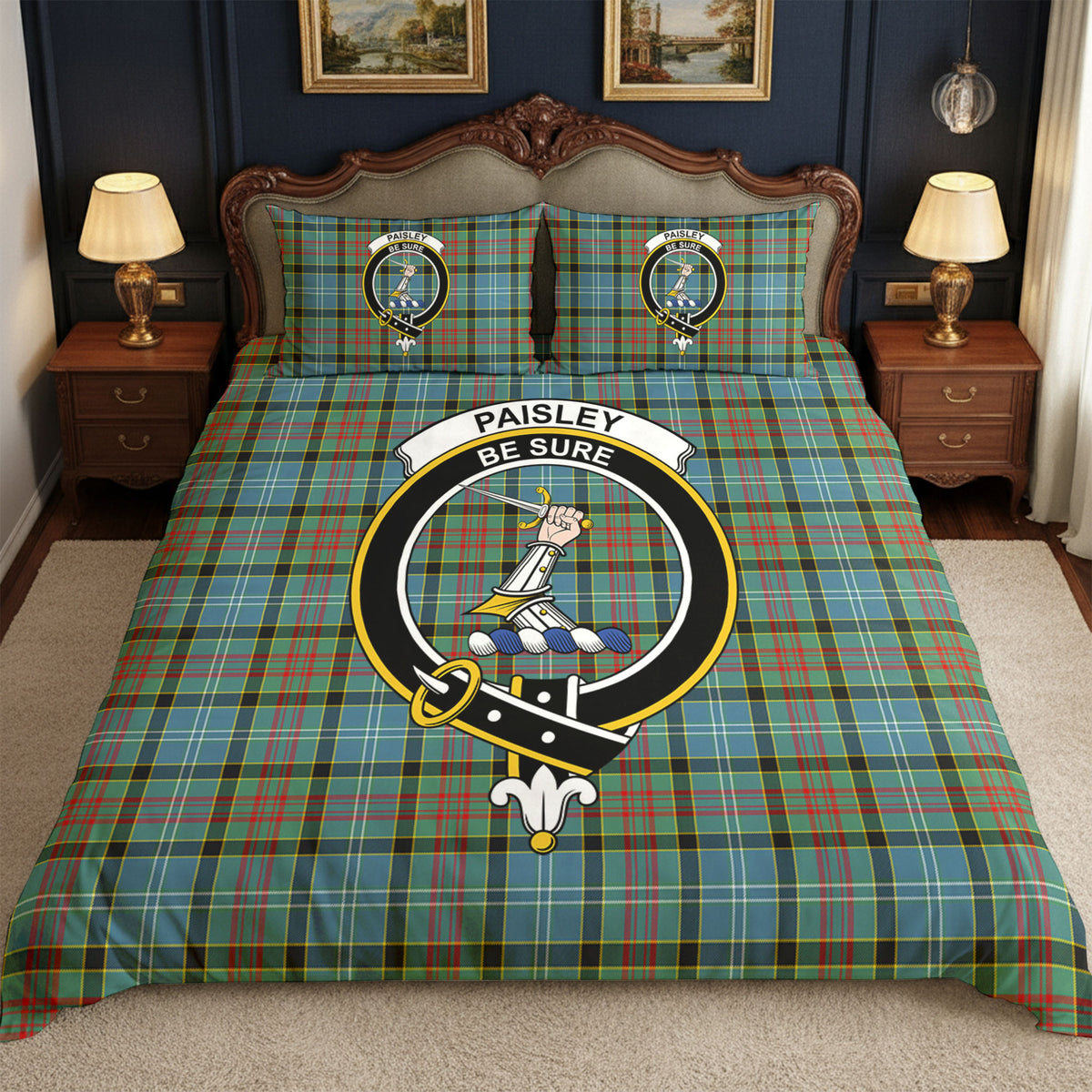 Paisley District Tartan Crest Bedding Set