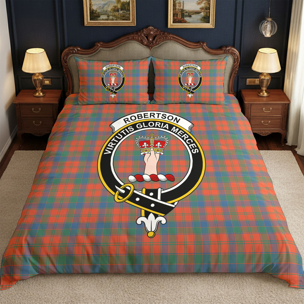 Robertson Ancient Tartan Crest Bedding Set