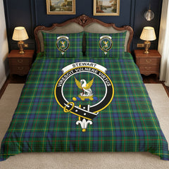 Stewart Hunting Modern Tartan Crest Bedding Set