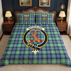 Sutherland Old Ancient Tartan Crest Bedding Set