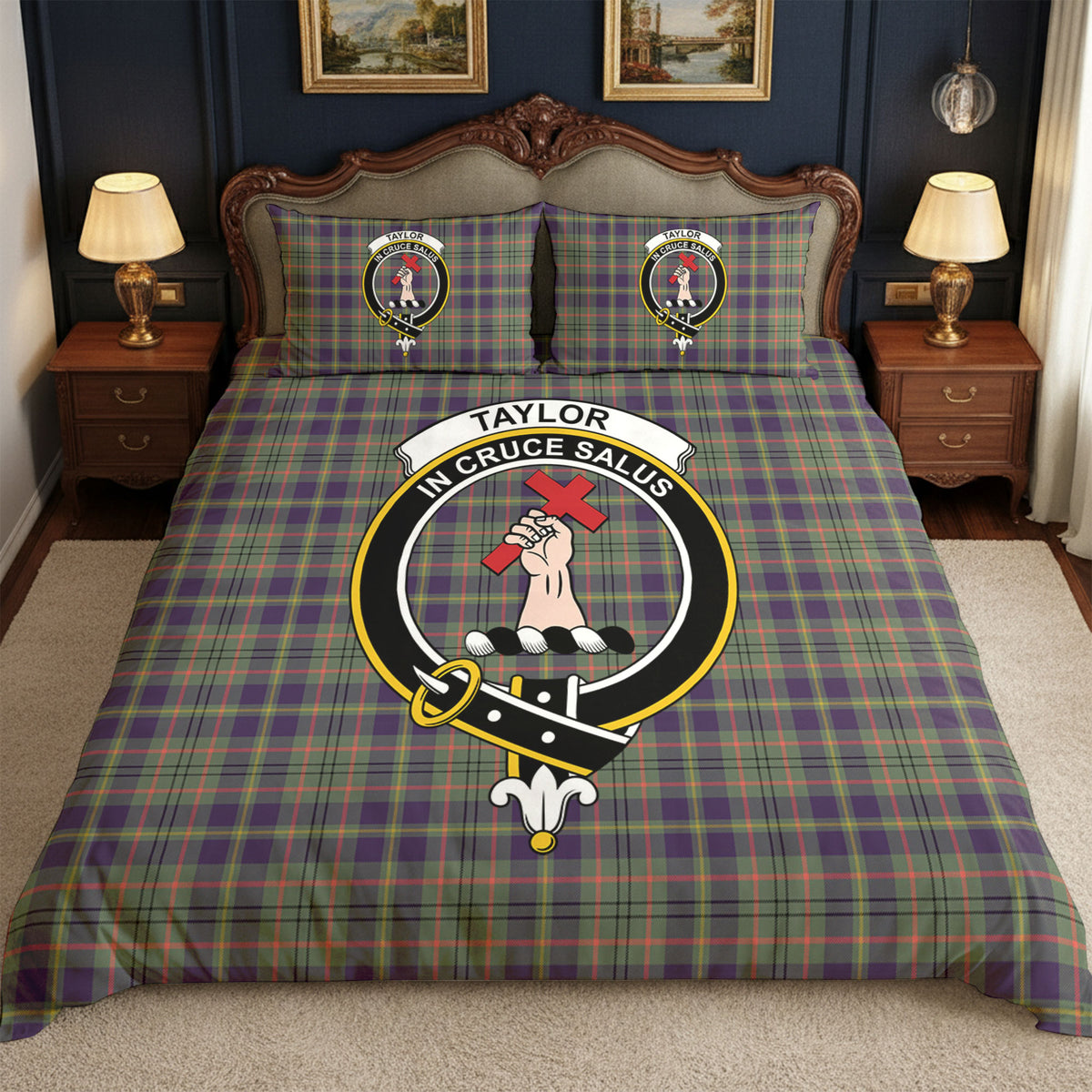 Taylor Weathered Tartan Crest Bedding Set