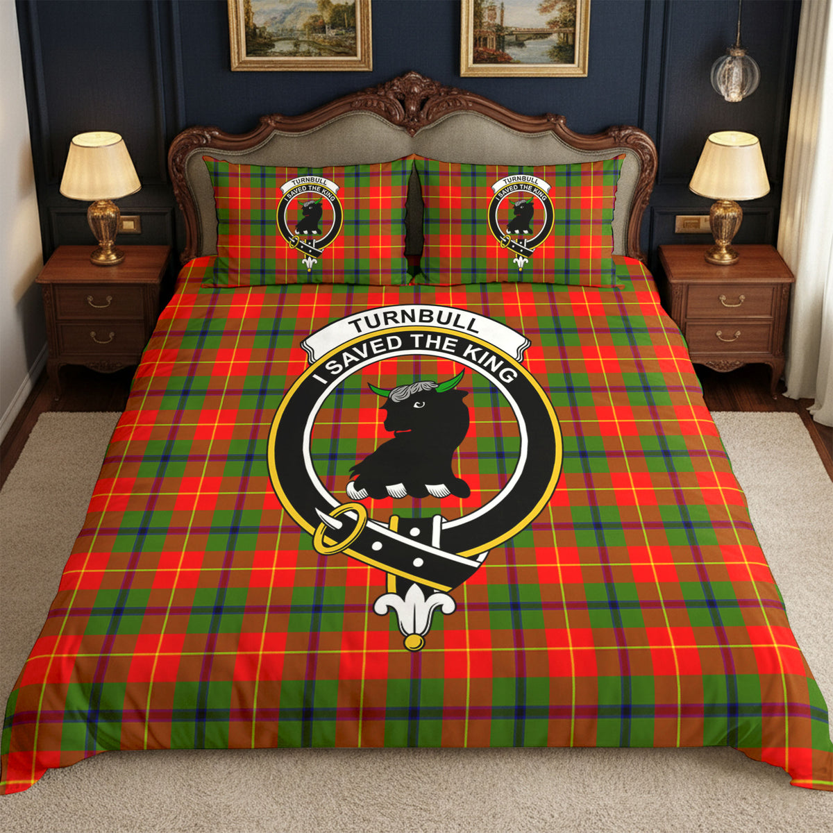 Turnbull Dress Tartan Crest Bedding Set