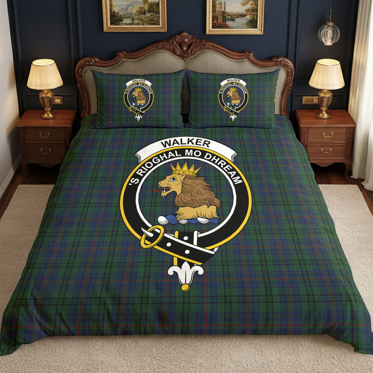 Walker Hunting Tartan Crest Bedding Set