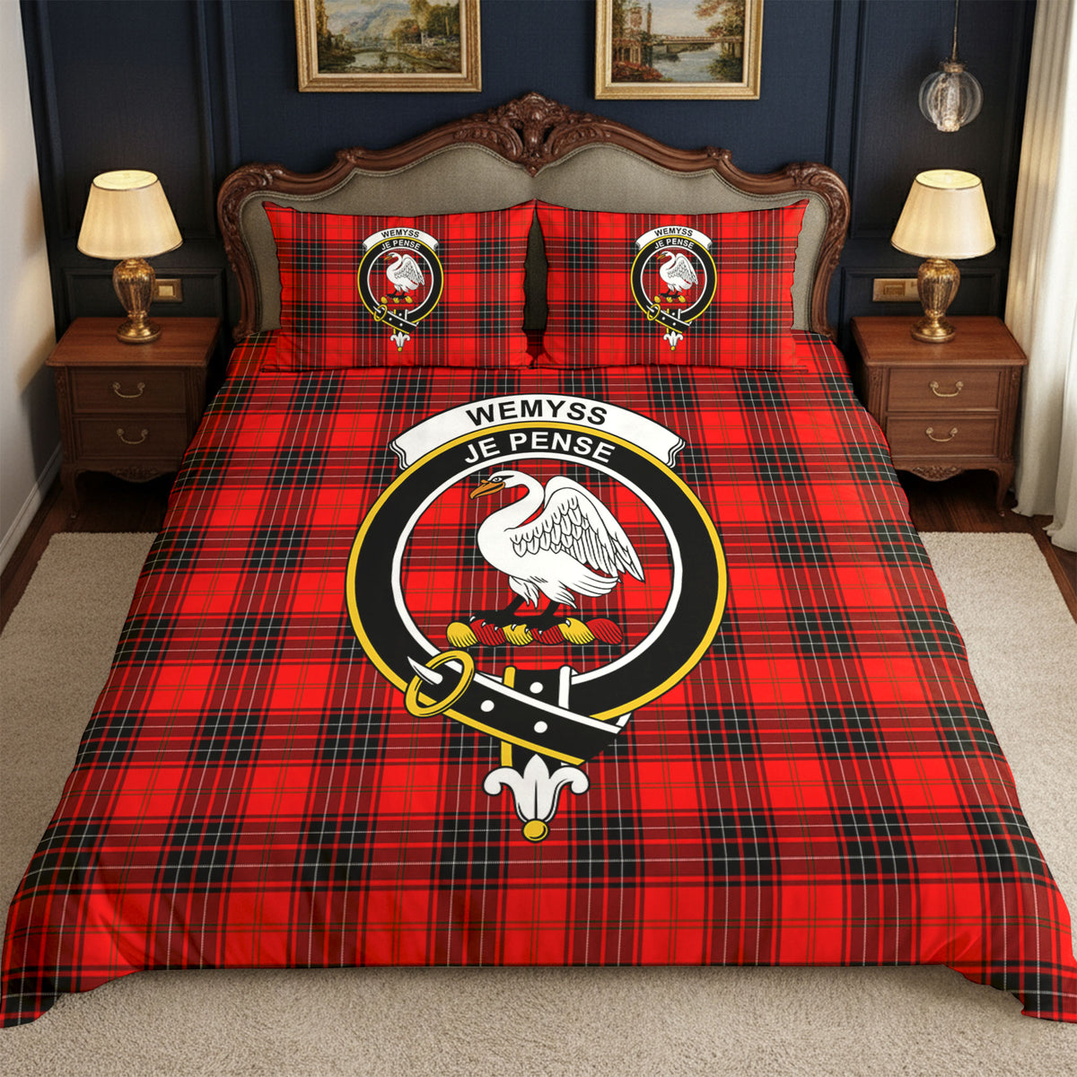 Wemyss Modern Tartan Crest Bedding Set
