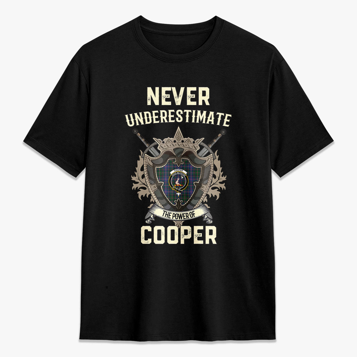 Cooper Tartan Crest 2D T-shirt - Never Underestimate Style
