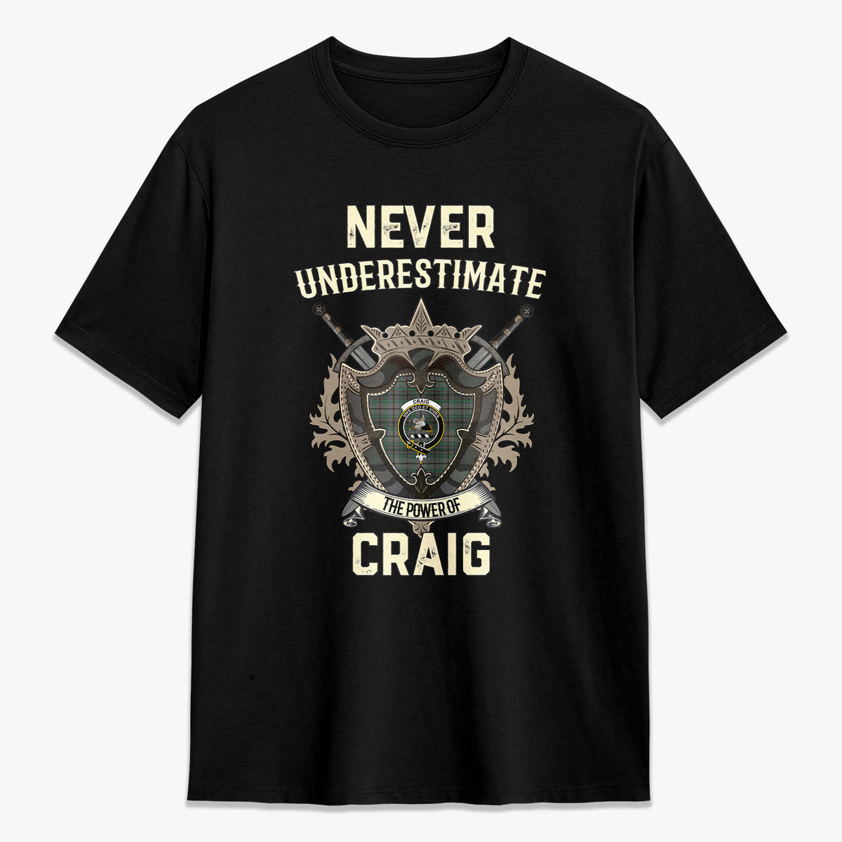 Craig Tartan Crest 2D T-shirt - Never Underestimate Style