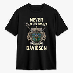 Davidson Ancient Tartan Crest 2D T-shirt - Never Underestimate Style