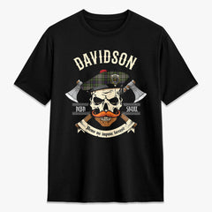 Davidson Tulloch Dress Tartan Crest 2D T-shirt - Alba Skull Style