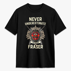 Fraser (of Lovat) Modern Tartan Crest 2D T-shirt - Never Underestimate Style