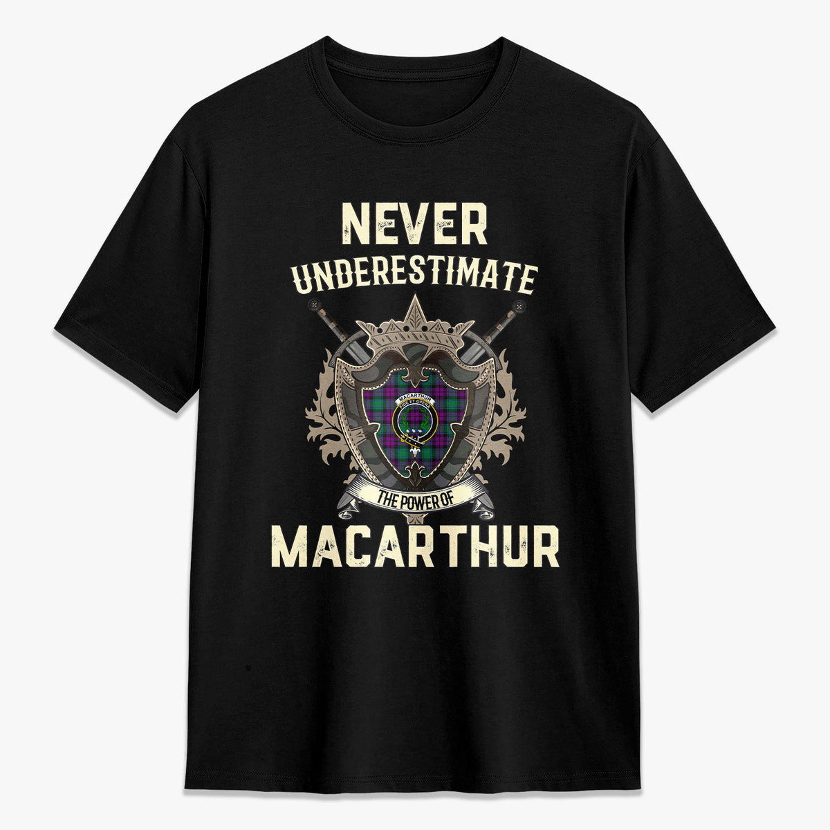 MacArthur - Milton Tartan Crest 2D T-shirt - Never Underestimate Style