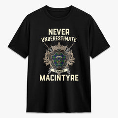 MacIntyre Hunting Modern Tartan Crest 2D T-shirt - Never Underestimate Style