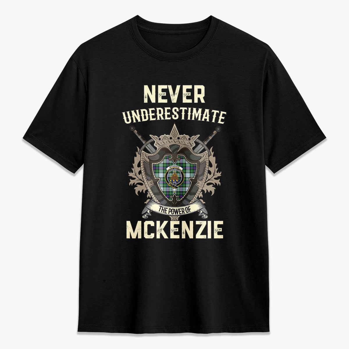 McKenzie Dress Modern Tartan Crest 2D T-shirt - Never Underestimate Style