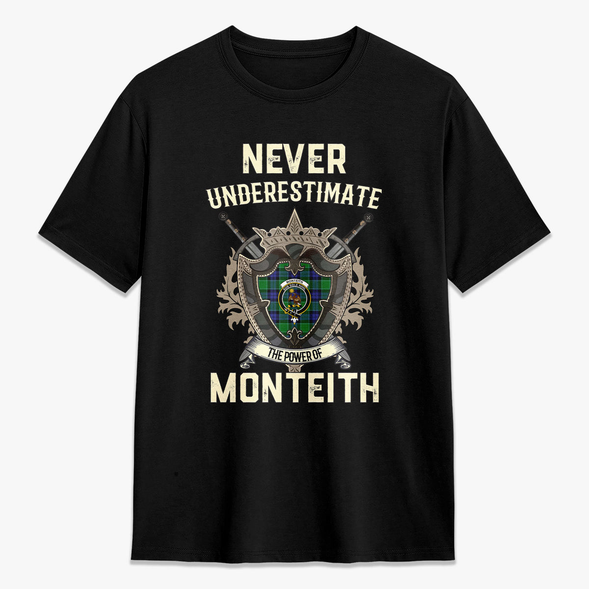 Monteith Tartan Crest 2D T-shirt - Never Underestimate Style