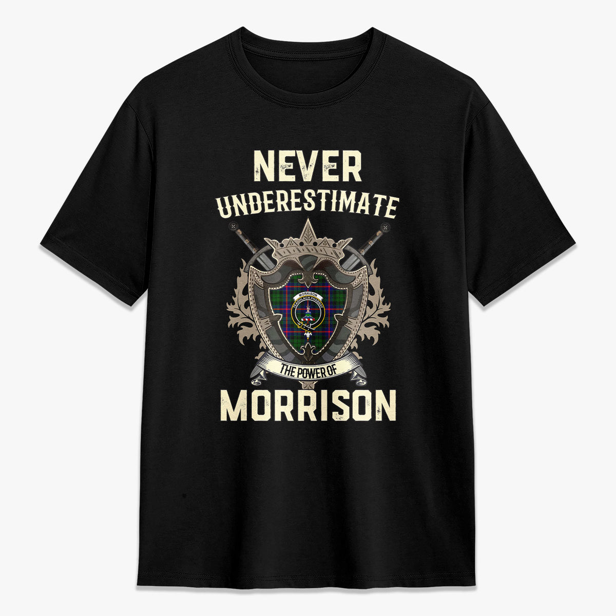 Morrison Modern Tartan Crest 2D T-shirt - Never Underestimate Style