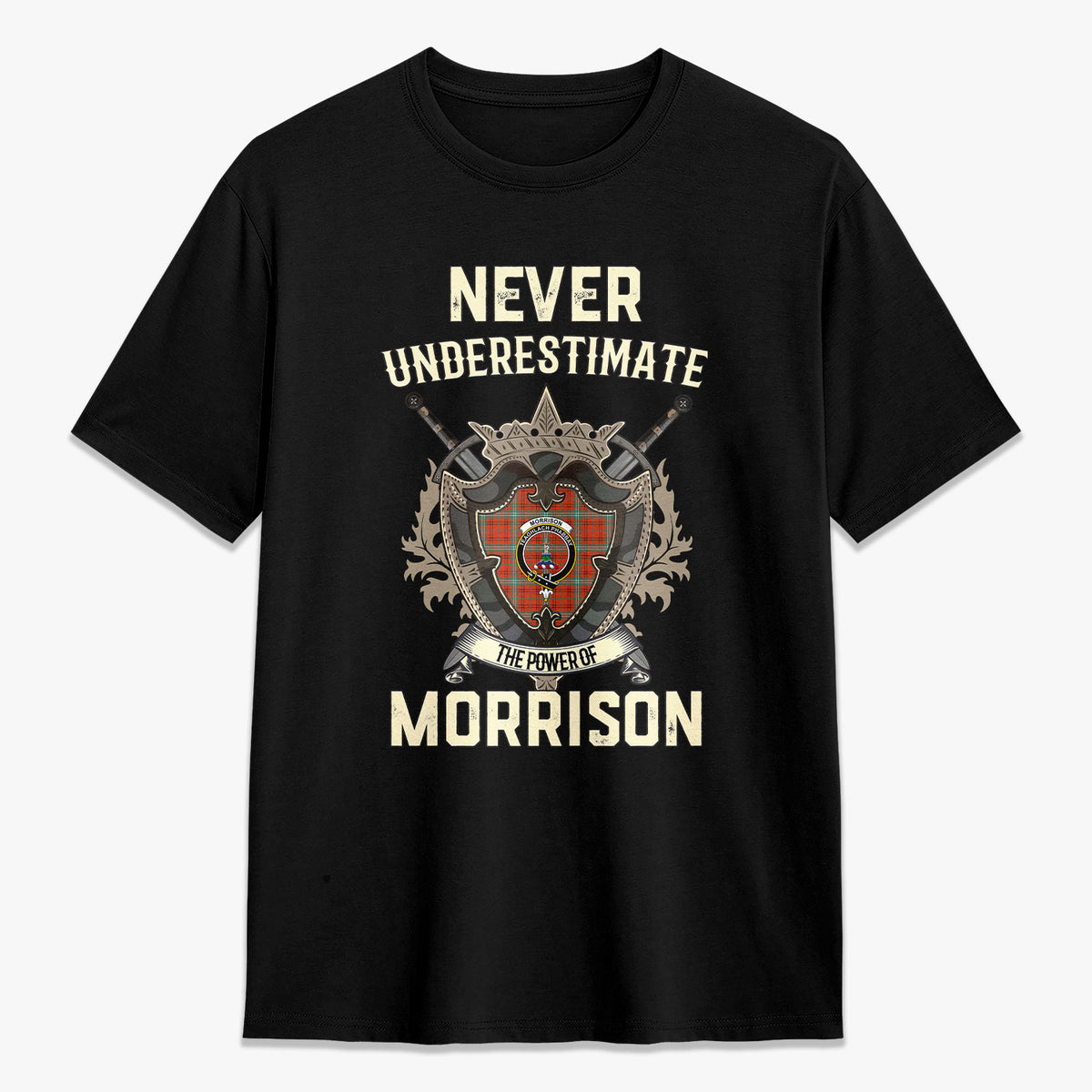 Morrison Red Ancient Tartan Crest 2D T-shirt - Never Underestimate Style