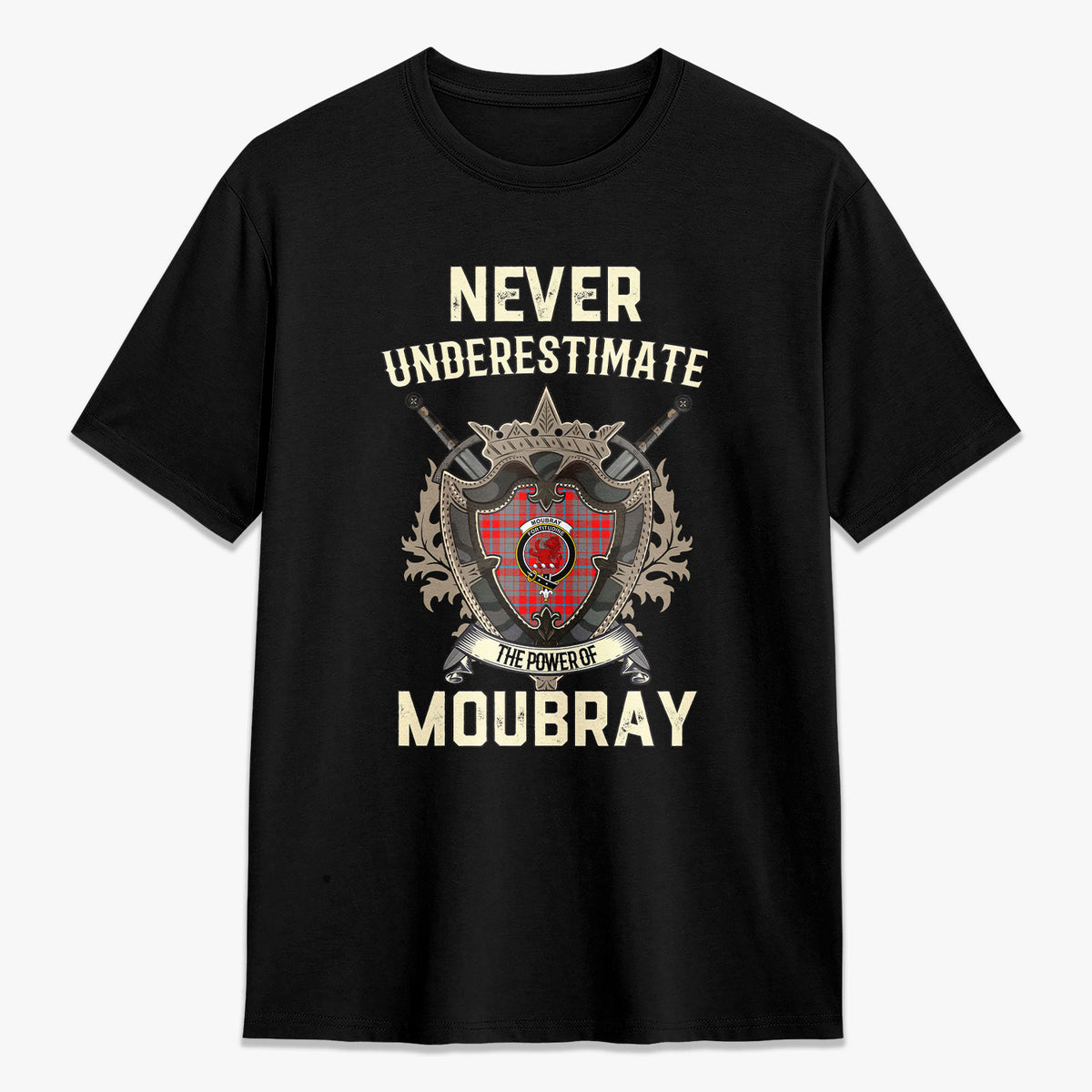 Moubray Tartan Crest 2D T-shirt - Never Underestimate Style