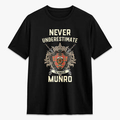 Munro Ancient Tartan Crest 2D T-shirt - Never Underestimate Style