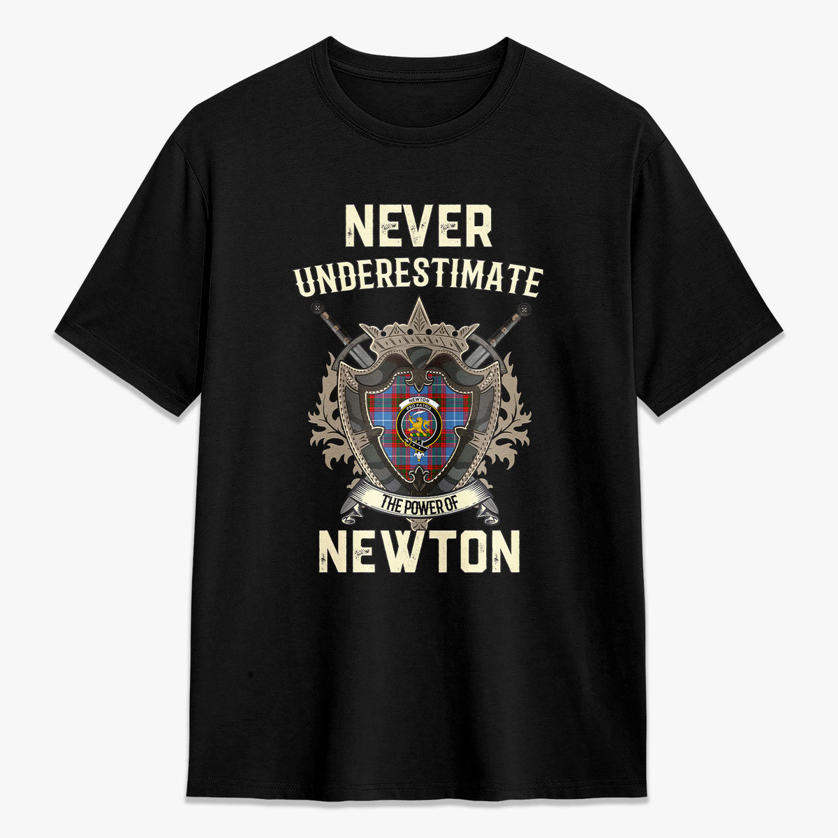 Newton Tartan Crest 2D T-shirt - Never Underestimate Style