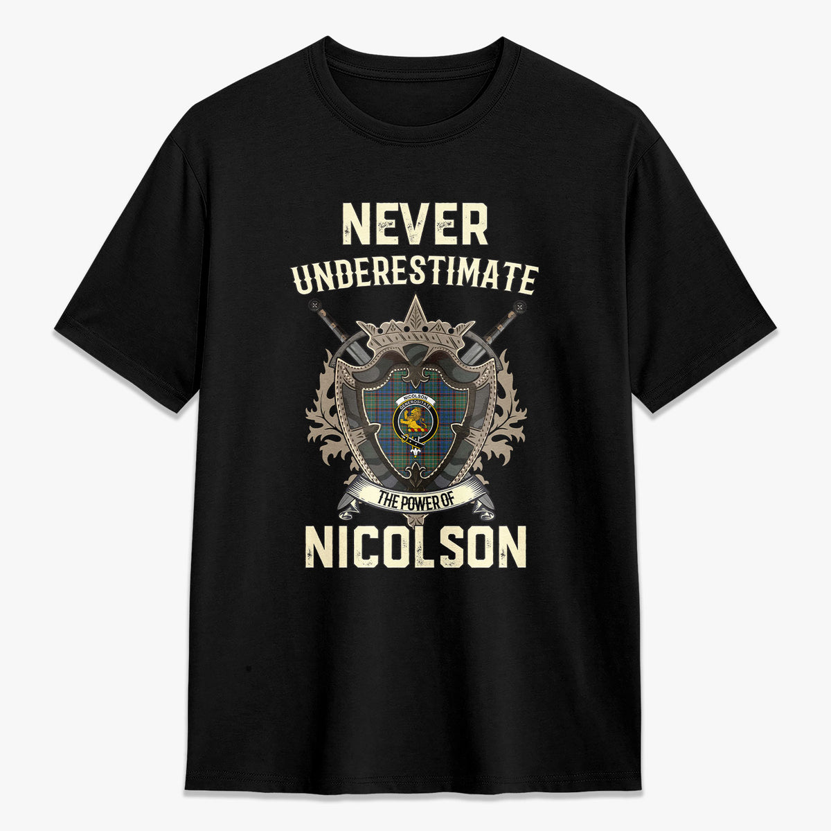 Nicolson Hunting Ancient Tartan Crest 2D T-shirt - Never Underestimate Style