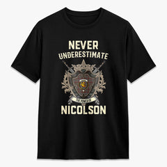 Nicolson Hunting Weathered Tartan Crest 2D T-shirt - Never Underestimate Style