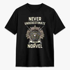 Norvel (or Norvill) Tartan Crest 2D T-shirt - Never Underestimate Style