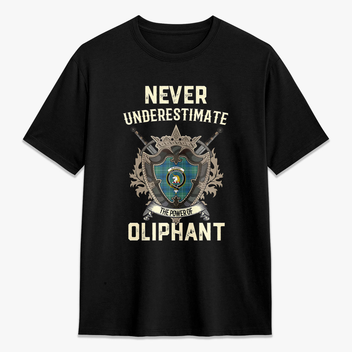 Oliphant Ancient Tartan Crest 2D T-shirt - Never Underestimate Style