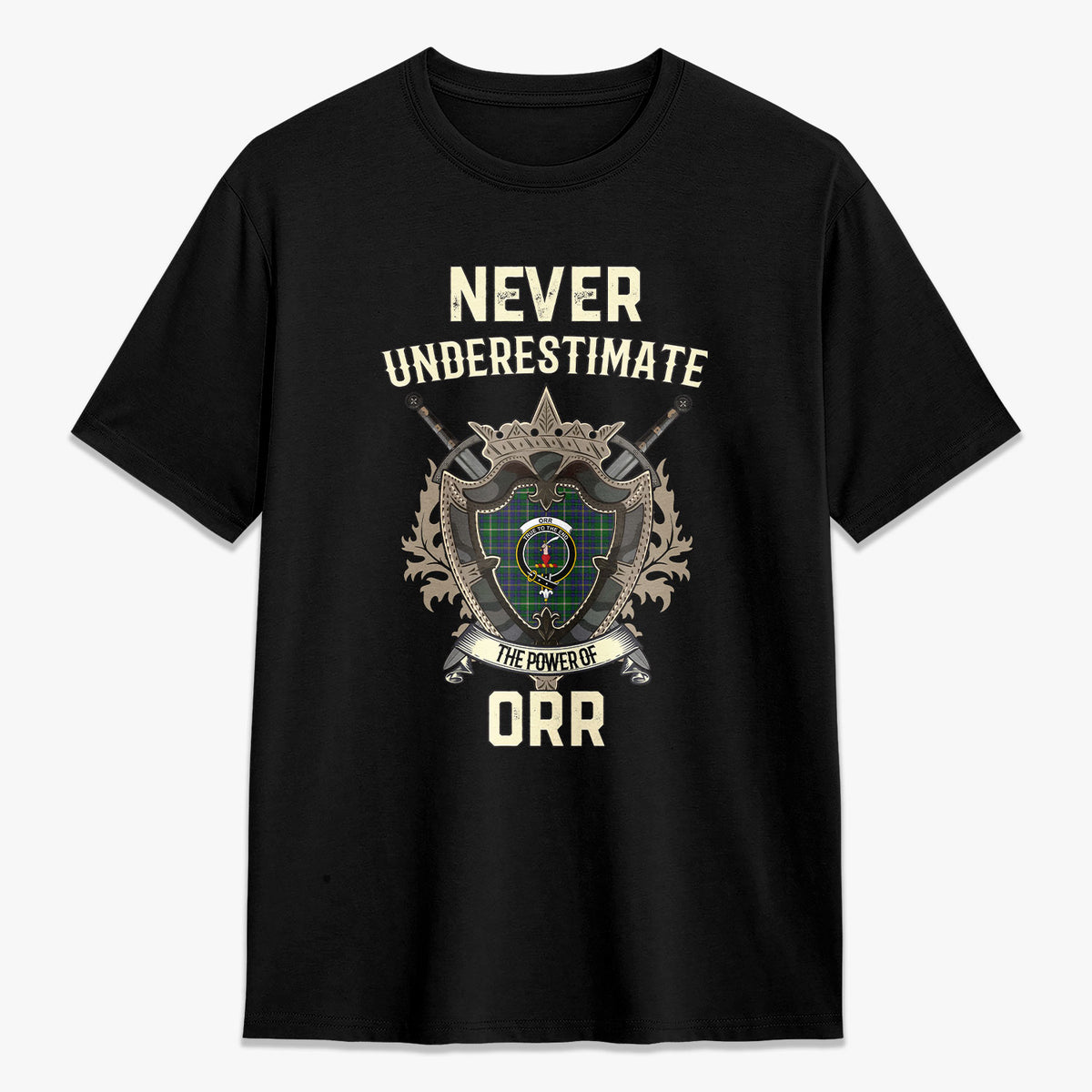 Orr Tartan Crest 2D T-shirt - Never Underestimate Style