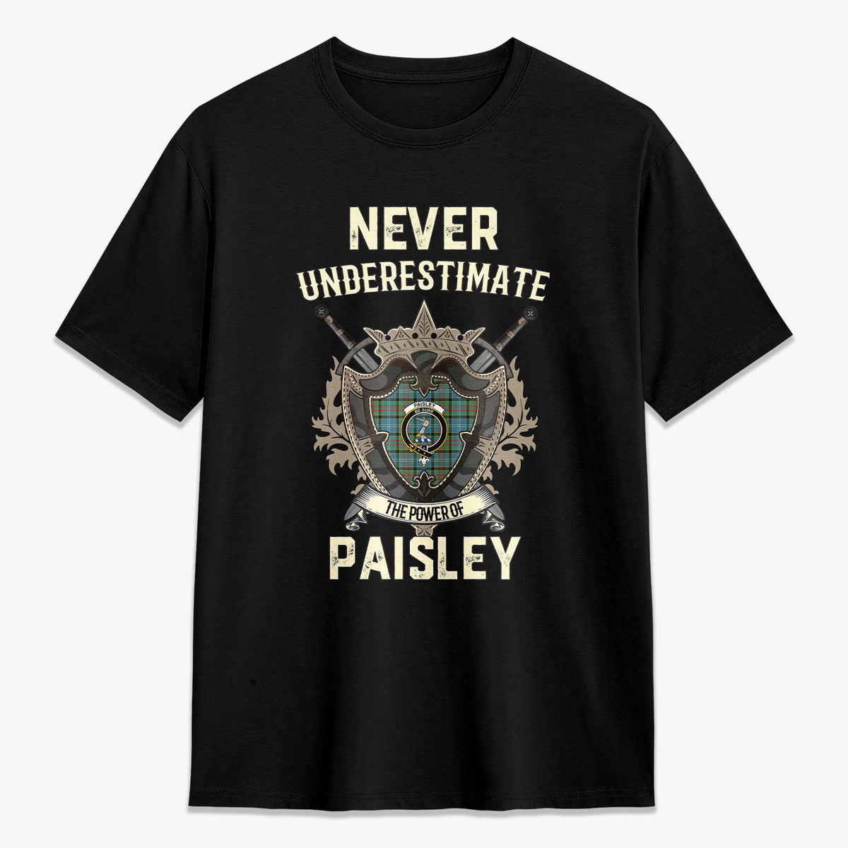 Paisley District Tartan Crest 2D T-shirt - Never Underestimate Style