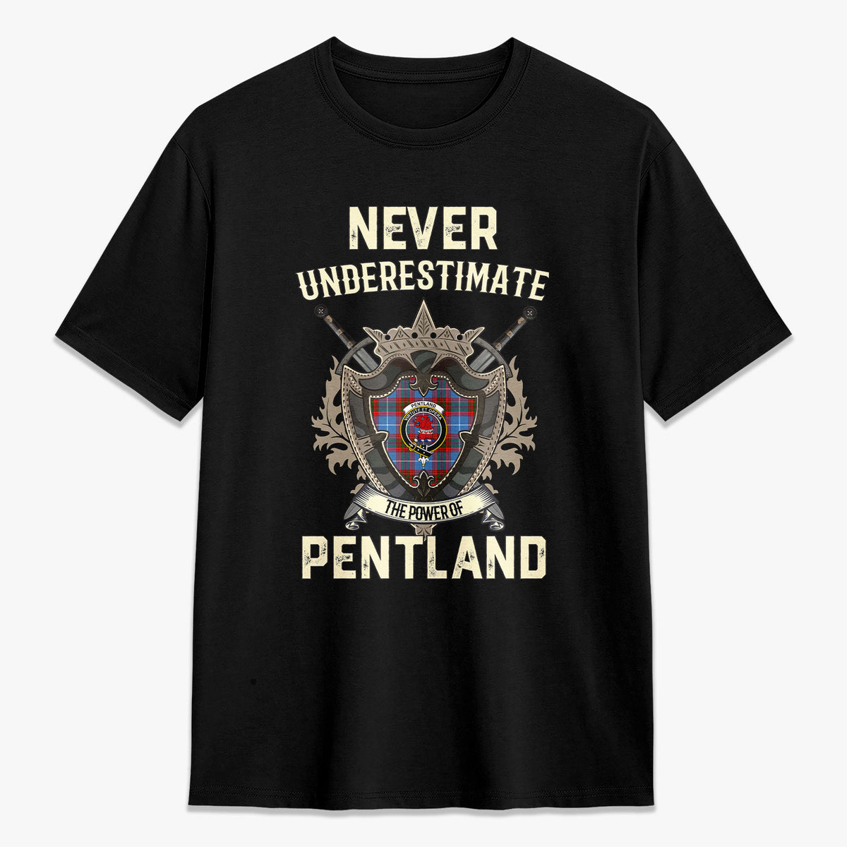 Pentland Tartan Crest 2D T-shirt - Never Underestimate Style