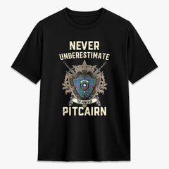 Pitcairn Hunting Tartan Crest 2D T-shirt - Never Underestimate Style