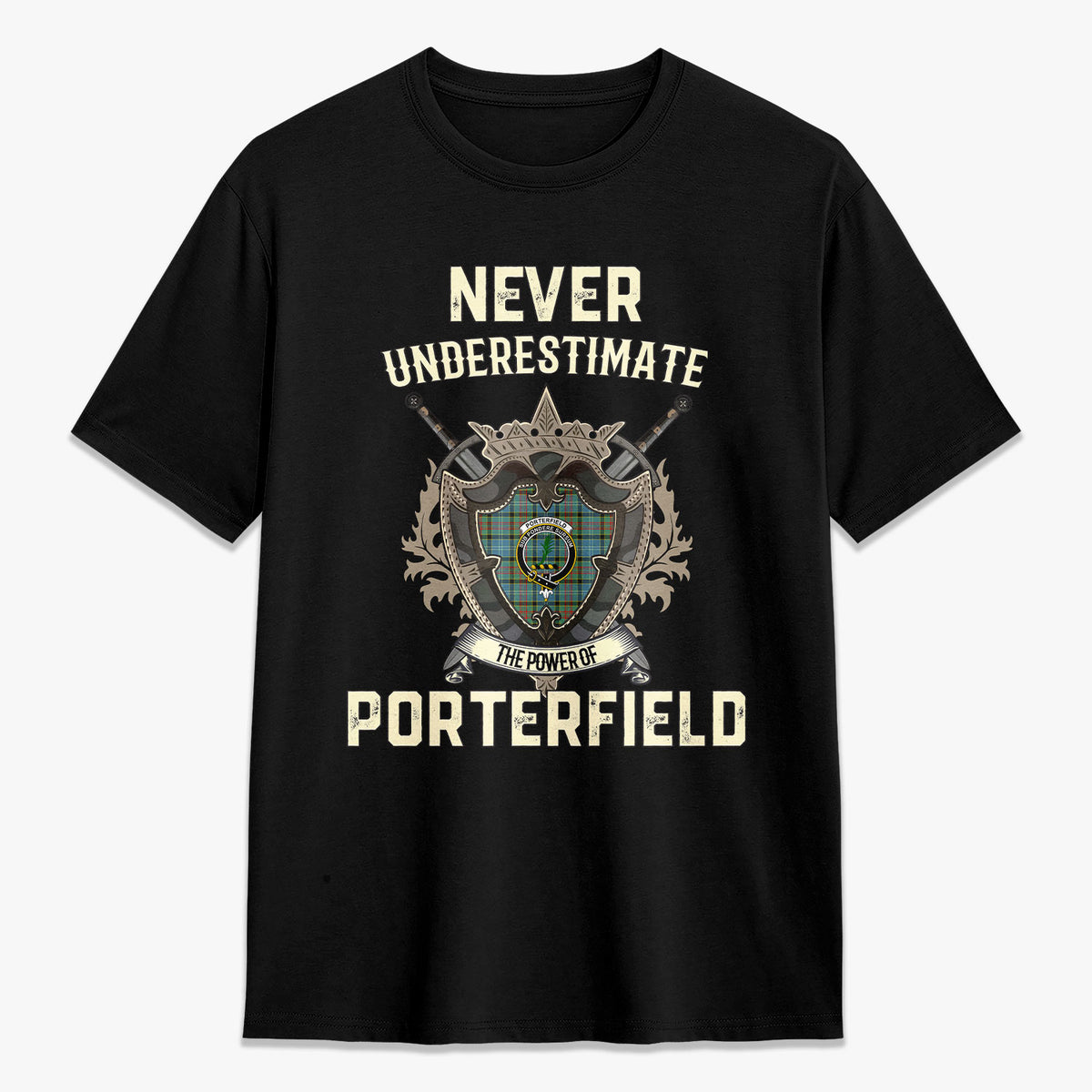 Porterfield Tartan Crest 2D T-shirt - Never Underestimate Style