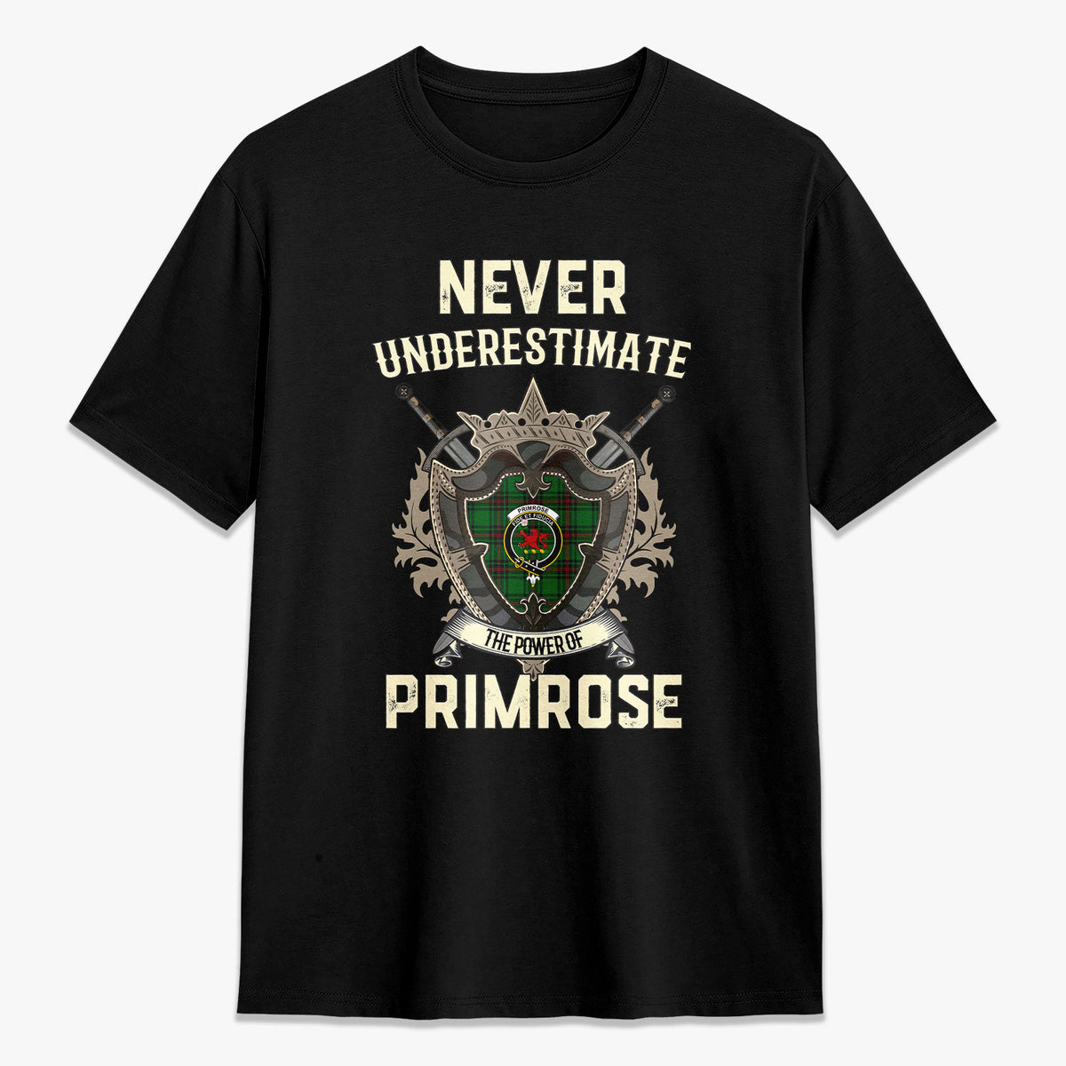 Primrose Tartan Crest 2D T-shirt - Never Underestimate Style