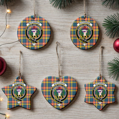 Buchanan Ancient Tartan Crest Christmas Ceramic Ornament