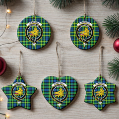 Campbell of Breadalbane Ancient Tartan Crest Christmas Ceramic Ornament
