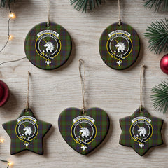Cunningham Hunting Modern Tartan Crest Christmas Ceramic Ornament