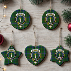 Henderson Modern Tartan Crest Christmas Ceramic Ornament