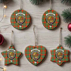 MacGregor Ancient Tartan Crest Christmas Ceramic Ornament