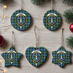 MacKay Ancient Tartan Crest Christmas Ceramic Ornament