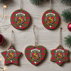 MacKintosh Modern Tartan Crest Christmas Ceramic Ornament