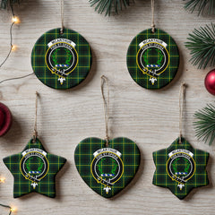 McArthur Modern Tartan Crest Christmas Ceramic Ornament