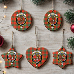 McAulay Ancient Tartan Crest Christmas Ceramic Ornament