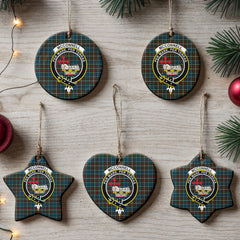 McConnell Tartan Crest Christmas Ceramic Ornament