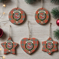 McDougall Ancient Tartan Crest Christmas Ceramic Ornament