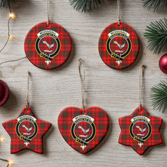 McDougall Modern Tartan Crest Christmas Ceramic Ornament