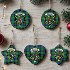 Monteith Tartan Crest Christmas Ceramic Ornament