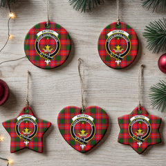 Rattray Modern Tartan Crest Christmas Ceramic Ornament