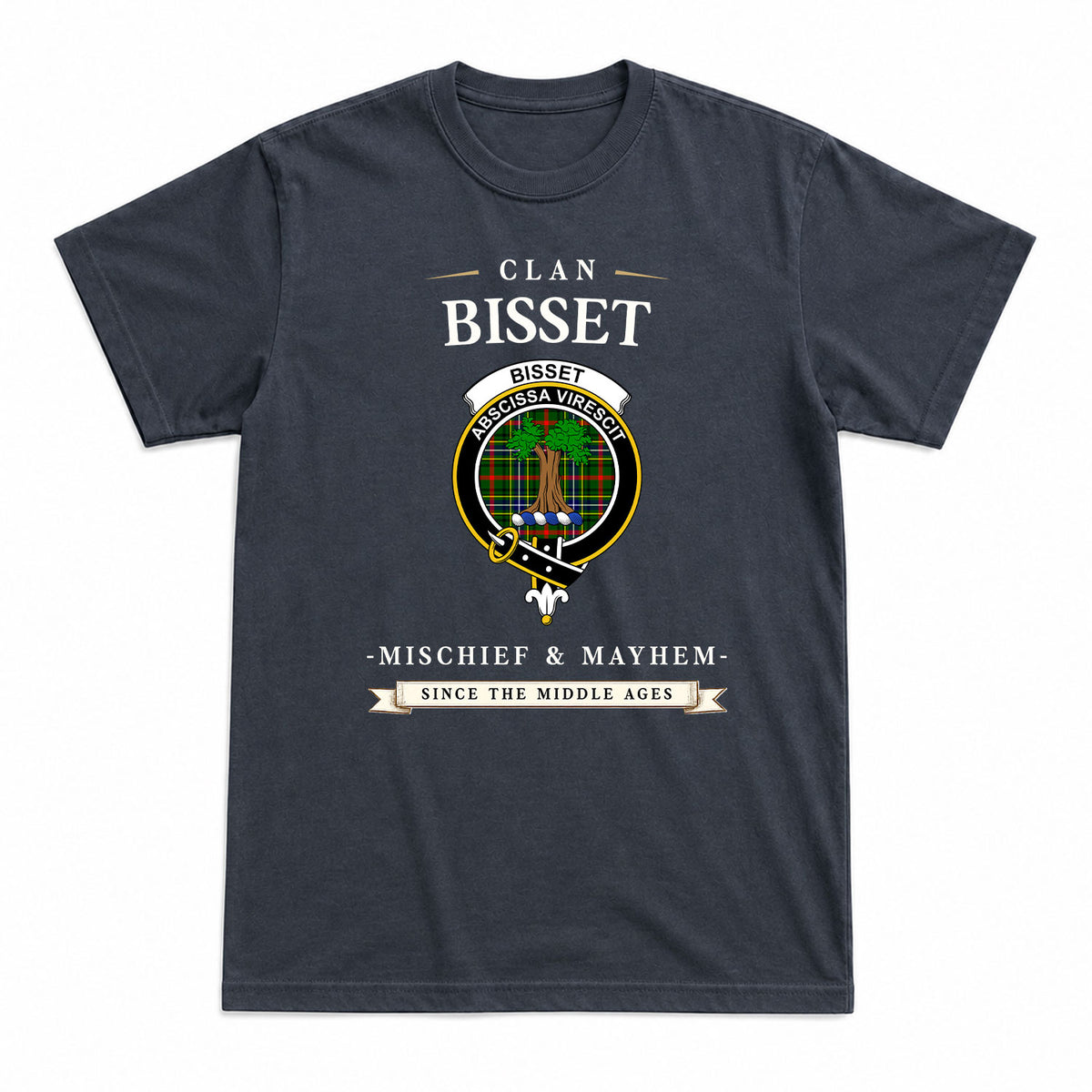 Bisset Tartan Crest Mischief and Mayhem T-shirt
