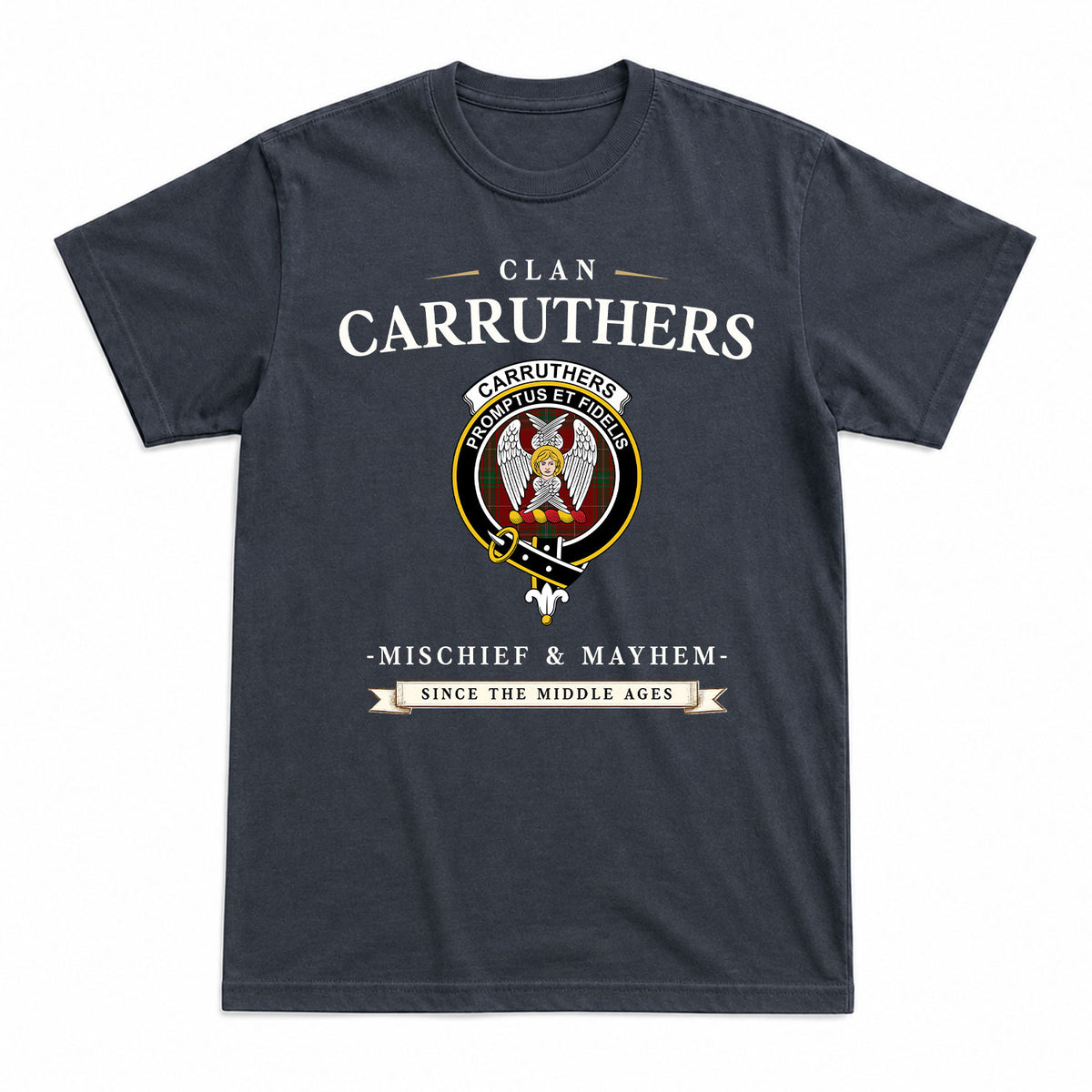 Carruthers Tartan Crest Mischief and Mayhem T-shirt