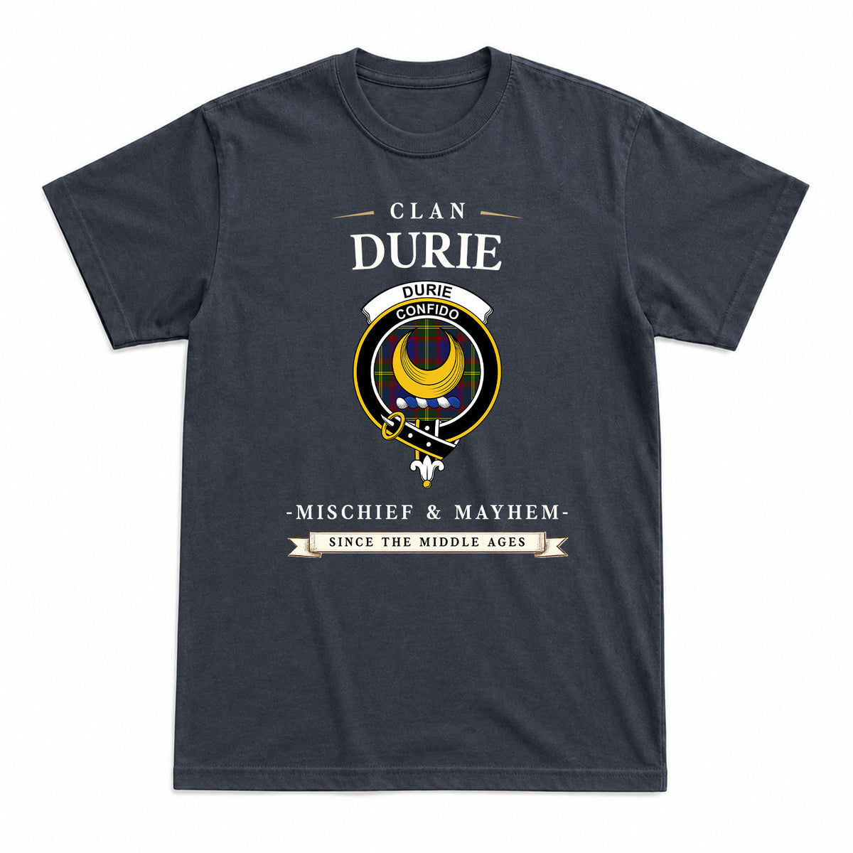 Durie Tartan Crest Mischief and Mayhem T-shirt